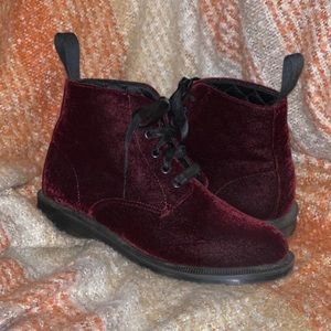 Dr. Marten’s Maroon Velvet Combat Boots